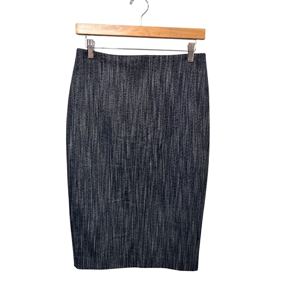Express Womens Charcoal Grey Textured Pencil Skirt Back Vent Size 6  NWT